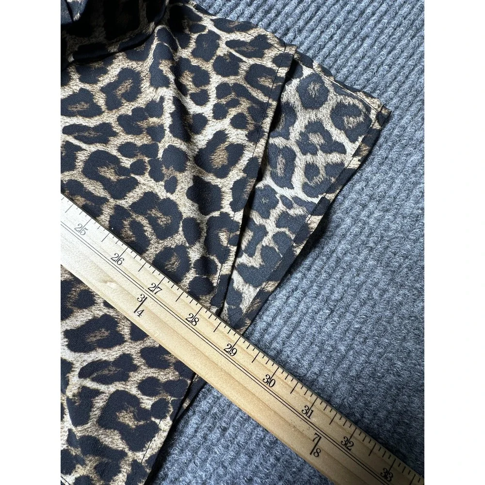 Michael Michael Kors‎ Jacket Womens Medium Dark Camel Leopard Zip Front Utility
